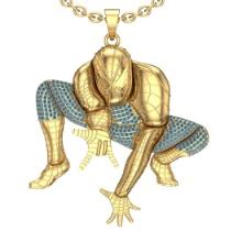 1.25 Ctw Aquamarine Prong Set 14K Yellow Gold marvel characters theme Pendant Necklace