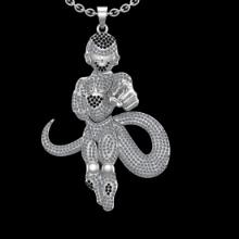 5.02 Ctw SI2/I1 Treated Fancy Black and White Diamond 18K White Gold marvel characters theme Pendant