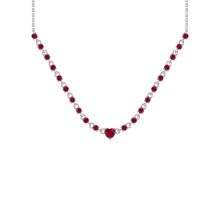 2.70 Ctw Ruby 14K White Gold Pendant Necklace