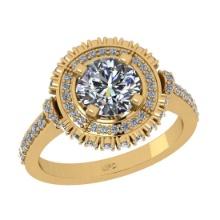1.84 Ctw SI2/I1 Diamond 18K Yellow Gold Engagement Ring