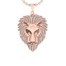 1.65 Ctw SI2/I1 Diamond 14K Rose Gold Lion Pendant Necklace