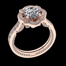 3.05 Ctw VS/SI1 Diamond 14K Rose Gold Engagement Halo Ring