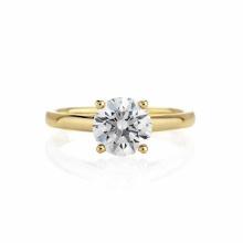 Certified 1.04 CTW Round Diamond Solitaire 14k Ring J/SI2