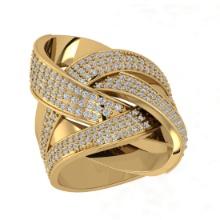 1.38 Ctw SI2/I1 Diamond Style 14K Yellow Gold Cluster Men's Ring
