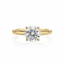 Certified 0.7 CTW Round Diamond Solitaire 14k Ring F/SI1