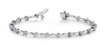 14K WHITE GOLD 1 CTW G-H I1/I2 ALTERNATING DIAMOND DROP BRACELET