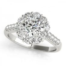 CERTIFIED PLATINUM 2.12 CTW J-K/VS-SI1 DIAMOND HALO ENGAGEMENT RING