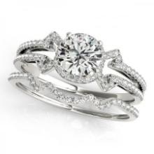 CERTIFIED 18KT WHITE GOLD 1.22 CTW J-K/VS-SI1 DIAMOND BRIDAL SET