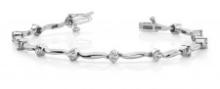 14K WHITE GOLD 1 CTW G-H I1/I2 LINK BRACELET