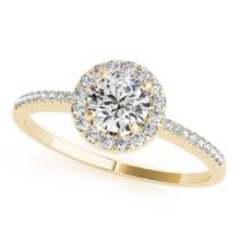 CERTIFIED 18K YELLOW GOLD 1.10 CTW J-K/VS-SI1 DIAMOND HALO ENGAGEMENT RING