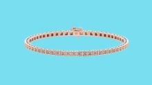 Certified 1.25 Ctw SI2/I1 Diamond Tennis Bracelet 14K Rose Gold Gold