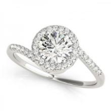 CERTIFIED PLATINUM 1.49 CTW J-K/VS-SI1 DIAMOND HALO HALO ENGAGEMENT RING