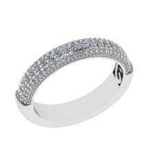 1.10 Ctw SI2/I1 Diamond 14K White Gold Entity Band Ring (ALL DIAMOND ARE LAB GROWN)