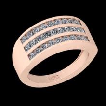 1.17 Ctw VS/SI1 Diamond Style Channel Set 10K Rose Gold Groom's Wedding Band Ring