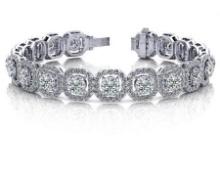 14KT WHITE GOLD 13 CTW G-H VS2/SI1 OCTAGON RED CARPET BRACELET LAB-GROWN DIAMOND