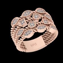 0.32 Ctw VS/SI1 Diamond 10K Rose Gold Groom's Wedding Band Ring