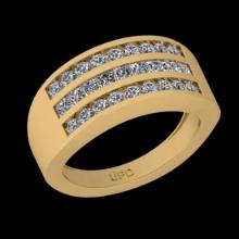 1.17 Ctw VS/SI1 Diamond Style Channel Set 10K Yellow Gold Groom's Wedding Band Ring