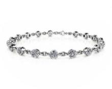 14K WHITE GOLD 4 CTW J-L SI1/SI2 AND CHAIN LINK BRACELET LAB-GROWN DIAMOND