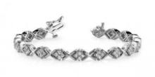 14KT WHITE GOLD 2 CTW G-H VS2/SI1 X PATTERN BRACELET LAB-GROWN DIAMOND