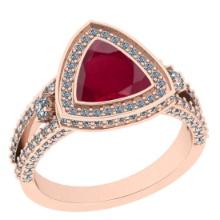 2.99 Ctw VS/SI1 Ruby And Diamond 14K Rose Gold Cocktail Ring