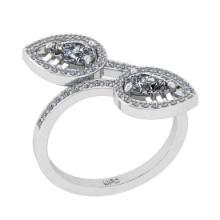 1.35 Ctw VS/SI1 Diamond14K White Gold Engagement Ring (ALL DIAMOND ARE LAB GROWN)
