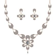 12.50 Ctw VS/SI1 Diamond 14K Rose Gold Pendant + Earrings Necklace ALL DIAMOND ARE LAB GROWNSet