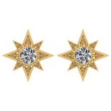 CERTIFIED 1.5 CTW ROUND G/SI2 DIAMOND (LAB GROWN Certified DIAMOND SOLITAIRE EARRINGS ) IN 14K YELLO