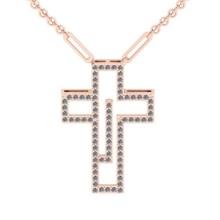 0.40 Ctw VS/SI1 Diamond Prong Set 14K Rose Gold Necklace (ALL DIAMOND ARE LAB GROWN )