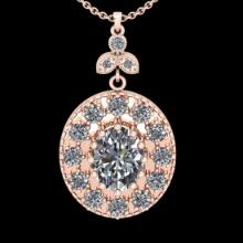 3.76 Ctw VS/SI1 Diamond 14K Rose Gold Necklace(ALL DIAMOND ARE LAB GROWN )