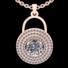 1.71 CtwVS/SI1 Diamond 14K Rose Gold Necklace (ALL DIAMOND ARE LAB GROWN )