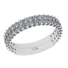 0.98 Ctw Si2/i1 Diamond 14K White Gold Groom Wedding Band Ring