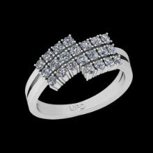 0.77 Ctw VS/SI1 Diamond 10K White Gold Anniversary Ring