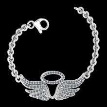 0.46 CtwVS/SI1 Diamond 14K White Gold Charm Bracelet (ALL DIAMOND ARE LAB GROWN )