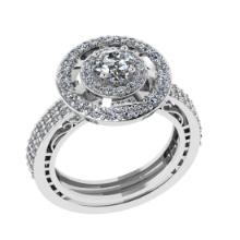 2.13 Ctw VS/SI1 Diamond 14K White Gold Engagement Ring (ALL DIAMOND ARE LAB GROWN )