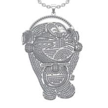 11.44 Ctw VS/SI1 Diamond 14K White Gold Hip Hop Style Necklace