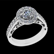 1.70 Ctw VS/SI1 Diamond Prong Set 18K White Gold Engagement Ring