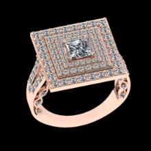 2.52 Ctw VS/SI1 Diamond Prong Set 18K Rose Gold Engagement Ring