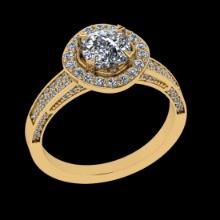1.65 Ctw VS/SI1 Diamond Prong Set 18K Yellow Gold Engagement Ring