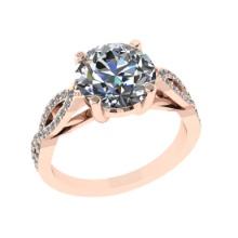 2.44 Ctw VS/SI1 Diamond 14K Rose Gold Engagement Ring (ALL DIAMOND ARE LAB GROWN )