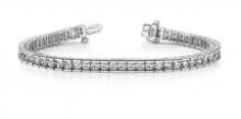 14K WHITE GOLD 2.50 CTW G-H I1/I2 CLASSIC BOX TENNIS BRACELET LAB-GROWN DIAMOND