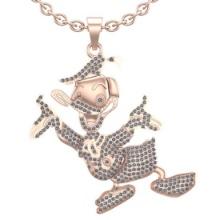 1.60 Ctw VS/SI1 Diamond 10K Rose Gold Hip Hop Style Necklace (ALL DIAMOND ARE LAB GROWN )