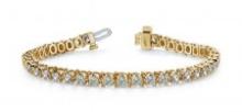 14KT YELLOW GOLD .75 CTW G-H VS2/SI1 PRONG SET STRAND TENNIS BRACELET LAB-GROWN DIAMOND