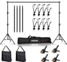 MsMk Photo Video Studio Backdrop Stand with 8 Spring & 4 Clips