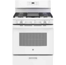 GE 30 in. 5.0 cu. ft. Freestanding Gas Range in White with Griddle