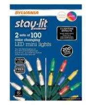 Sylvania Stay-lit 2 Sets of 100 Color Changing LED Mini Lights