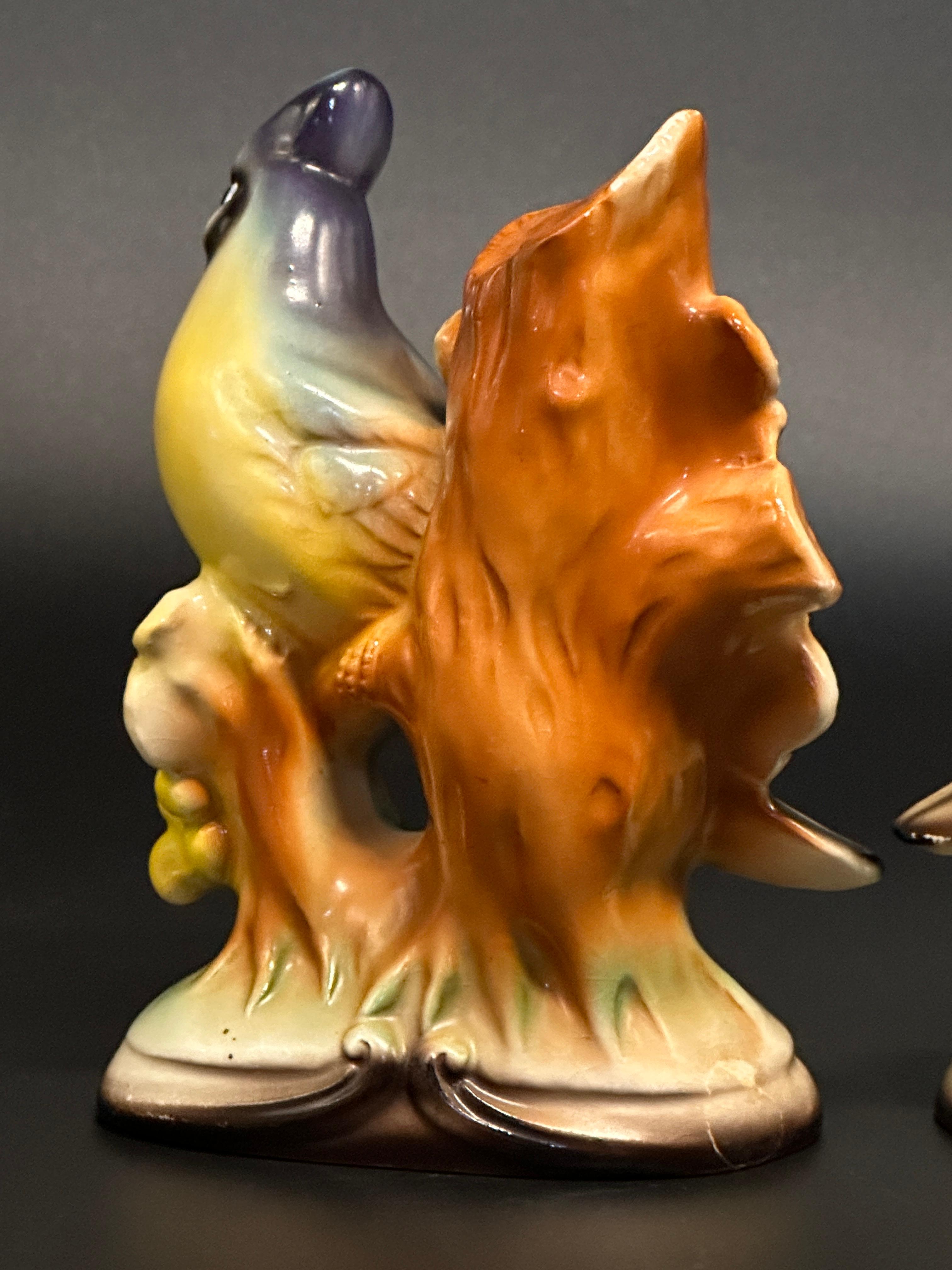 Vintage Porcelain Robin and Blue Jay Figurines