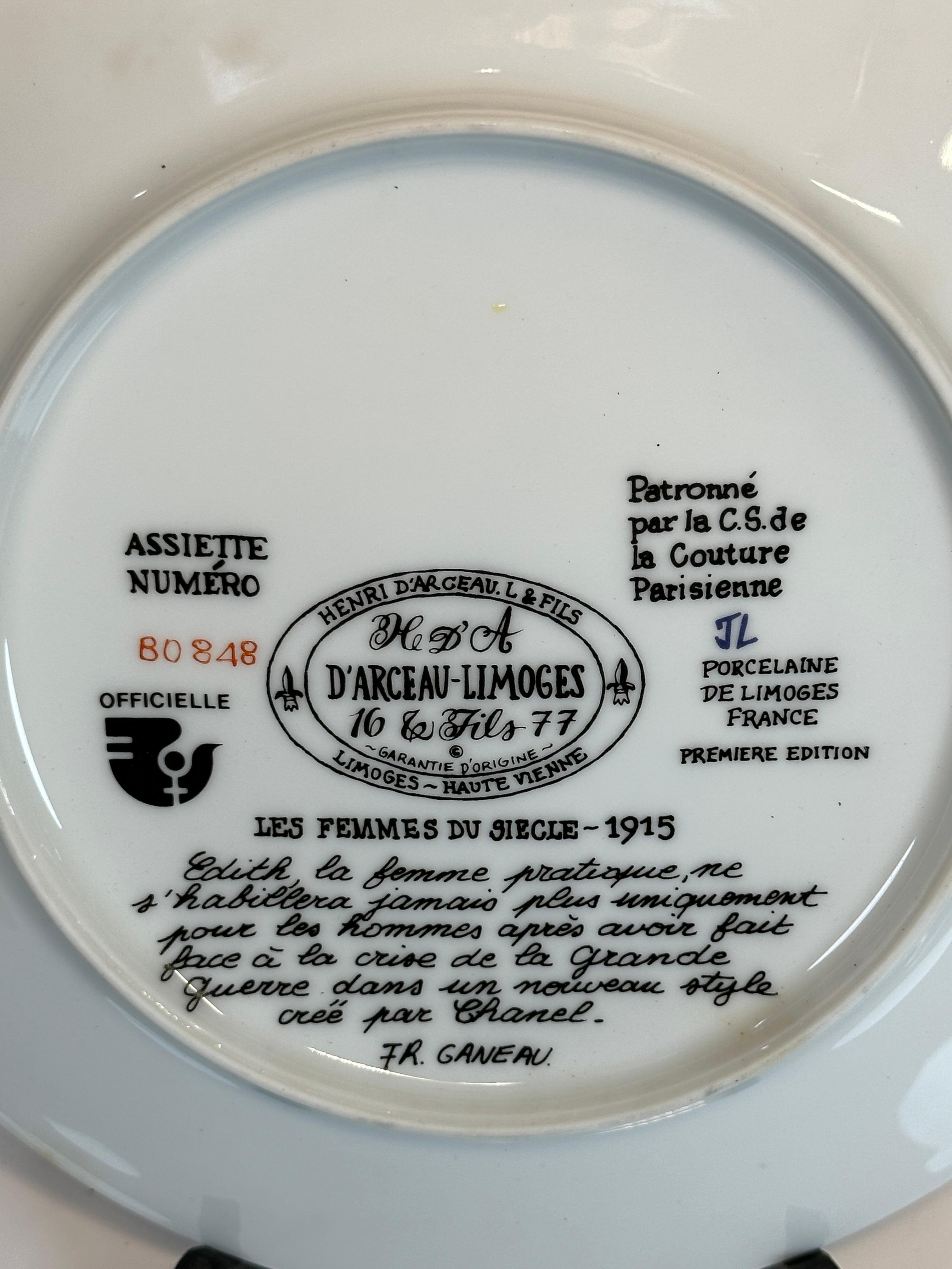 Vintage D'Arceau Limoges Les Femmes French Collectors Plates