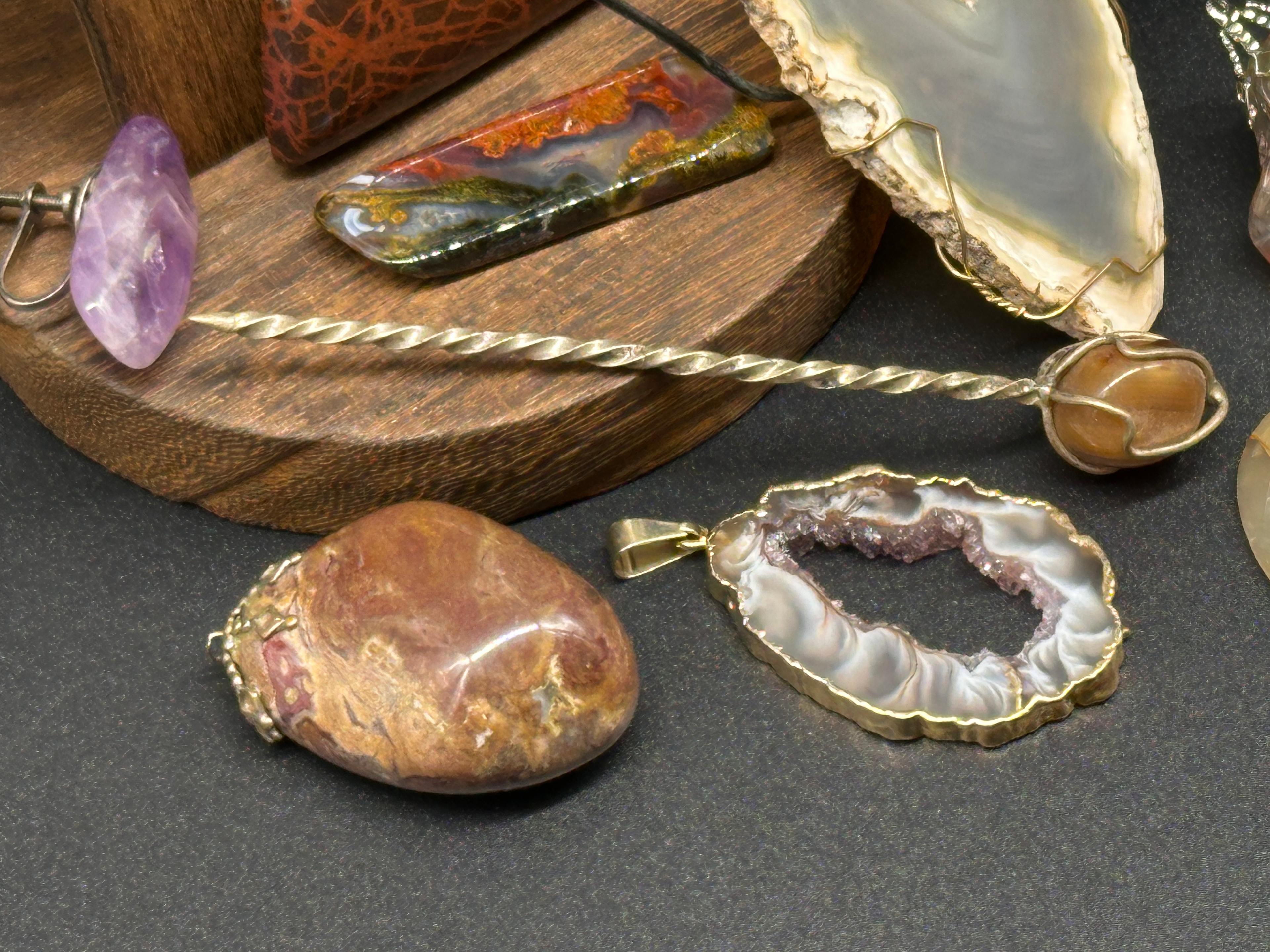 Variety of Beautiful Vintage Stone Jewelry