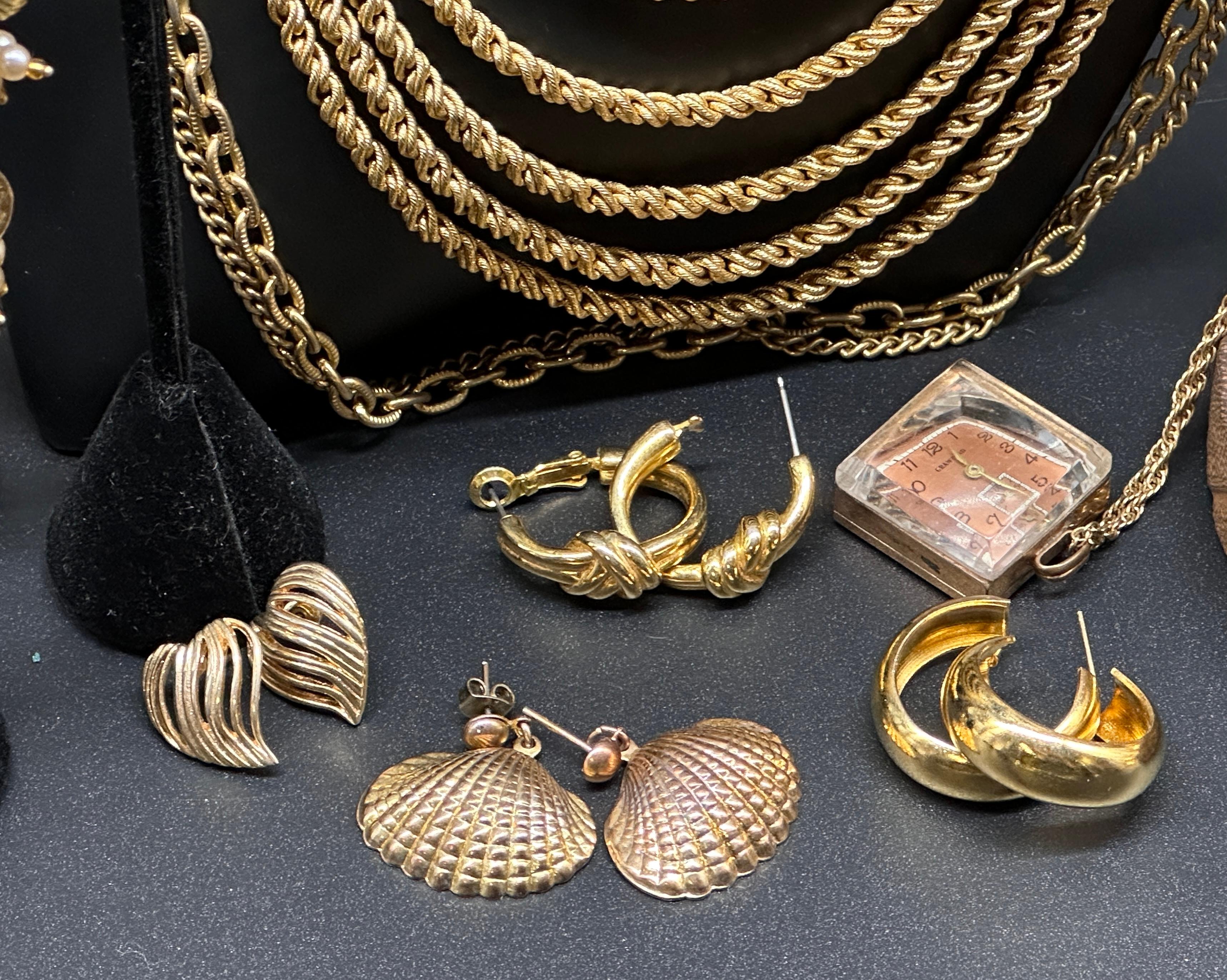 Assortment of Vintage Gold Tone Jewelry