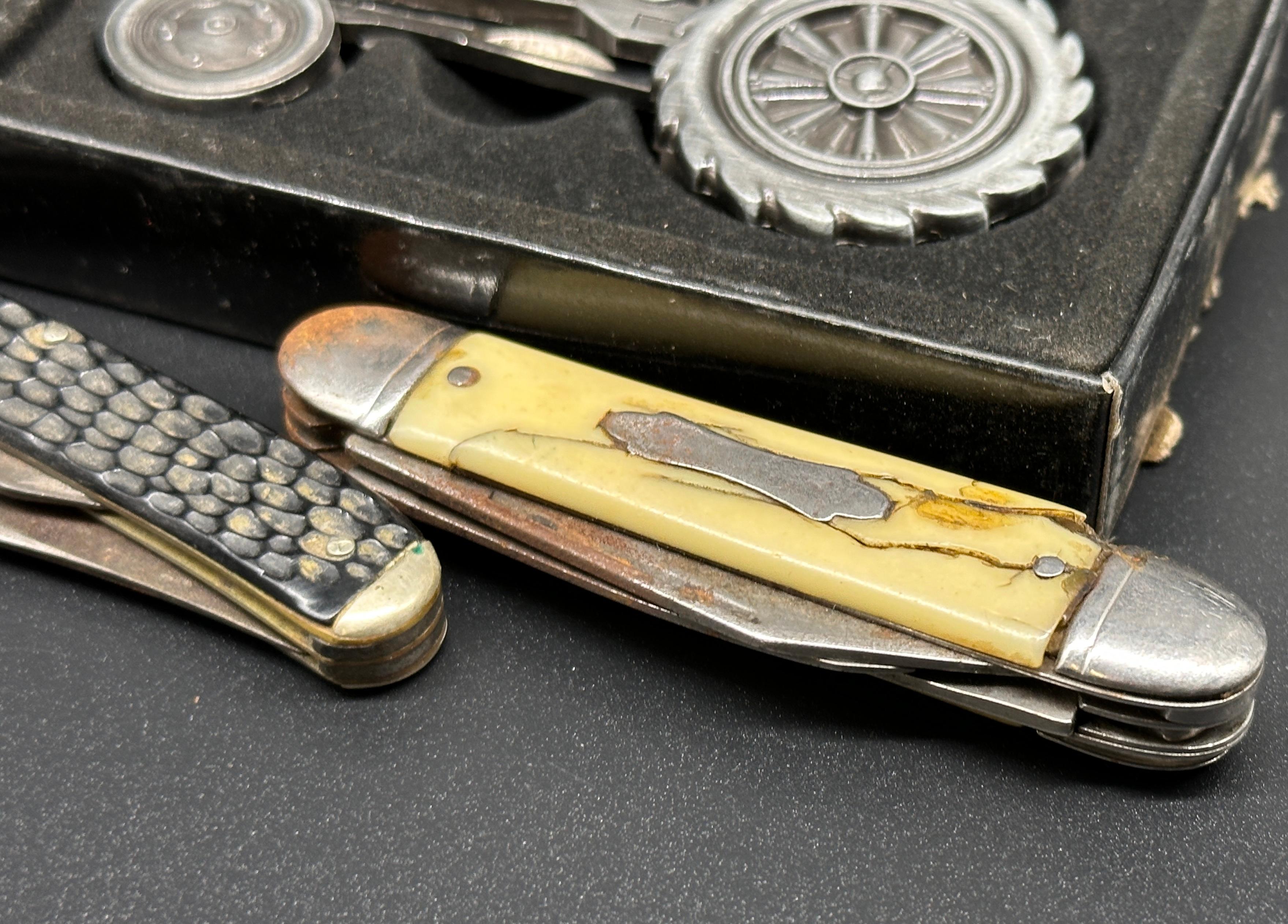 Assortment of Pocket Knives and Collector Playing Cards